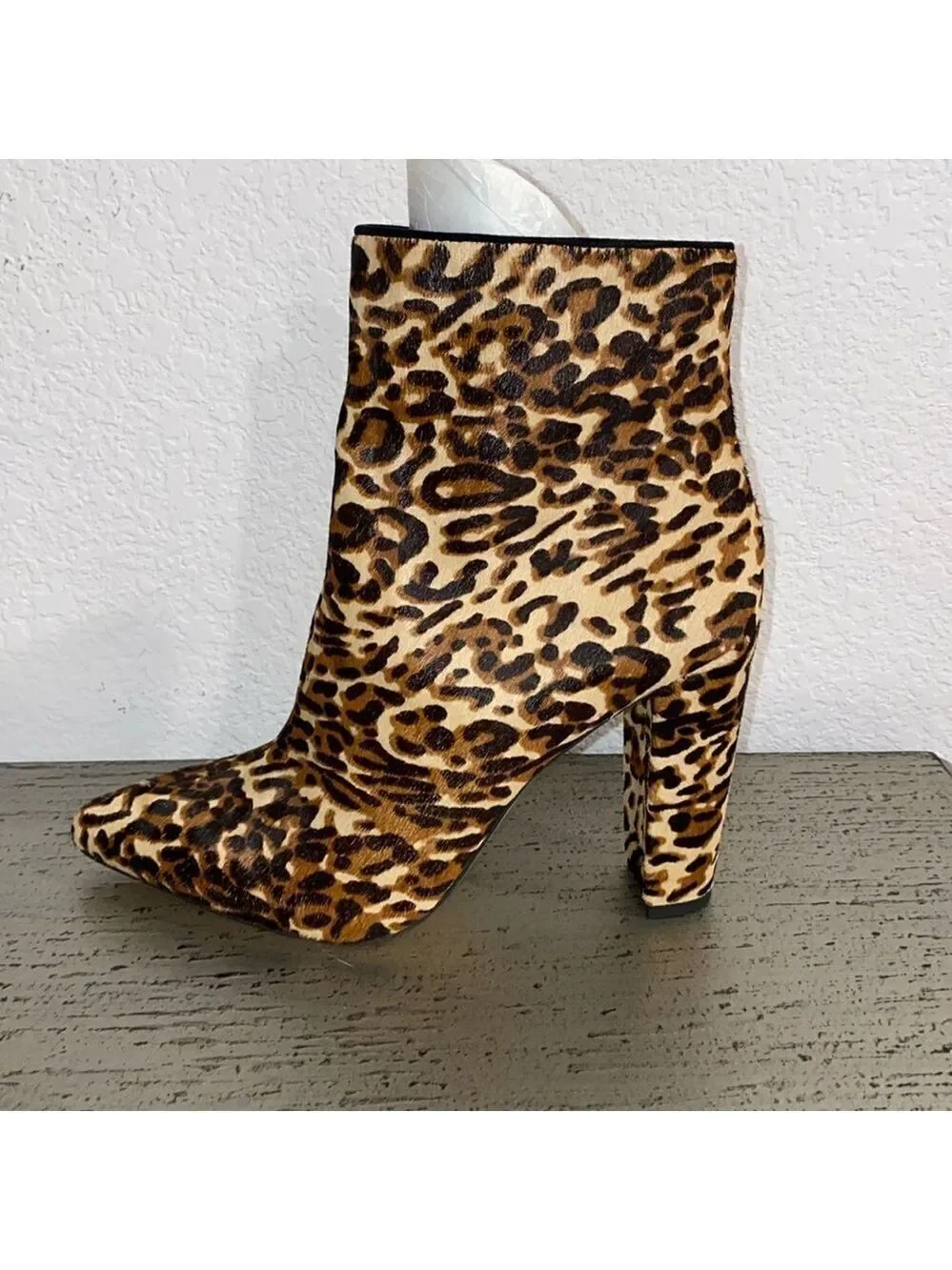 Leopard Print Calf Hair Heel Booties by Jessica Simpson